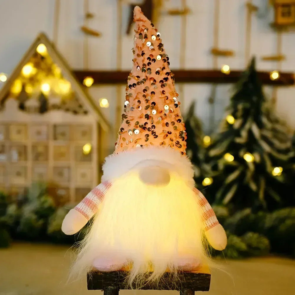 Exquisitely Luxurious Glowing Handcrafted Gnome Ornament With UltraBright LEDs Decor