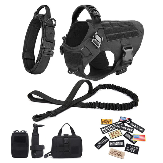 Tactical Dog Harness Set for Training and Adventures