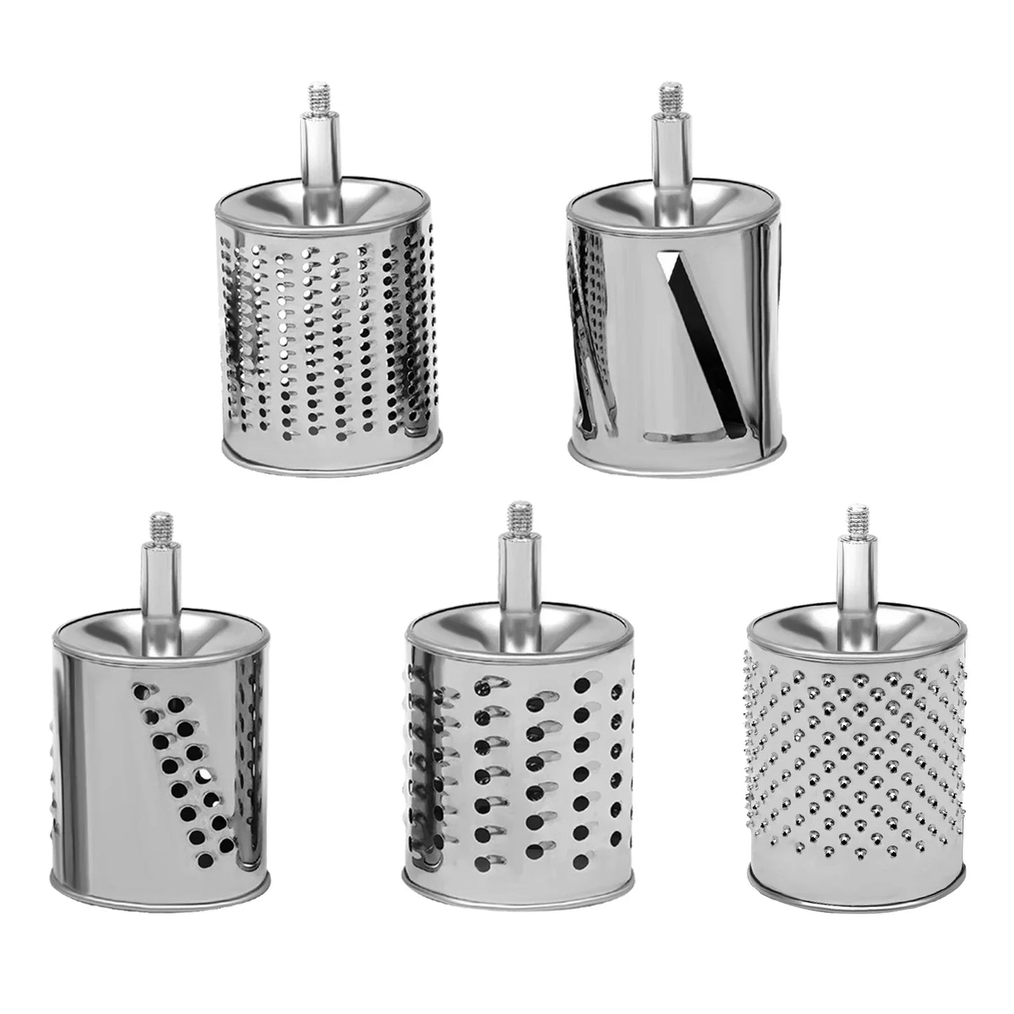Stainless Steel Rotary Vegetable Cutter with Five Versatile Blades