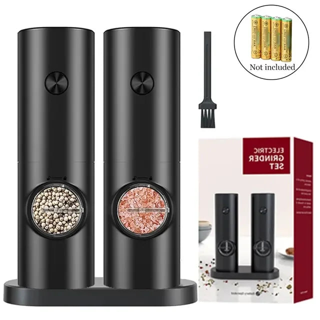 2Pcs  Salt And Pepper Grinder With Adjustable Coarseness Refillable