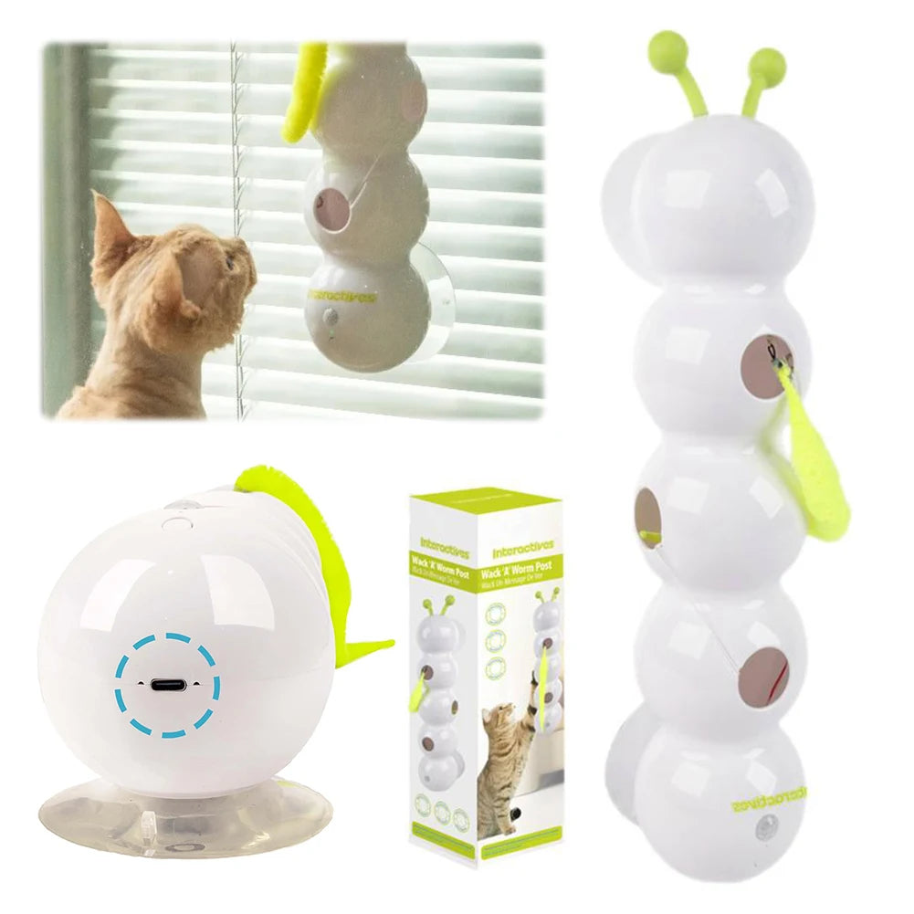 Interactive Earthworm Cat Toy Motion Activated Teasing Toy