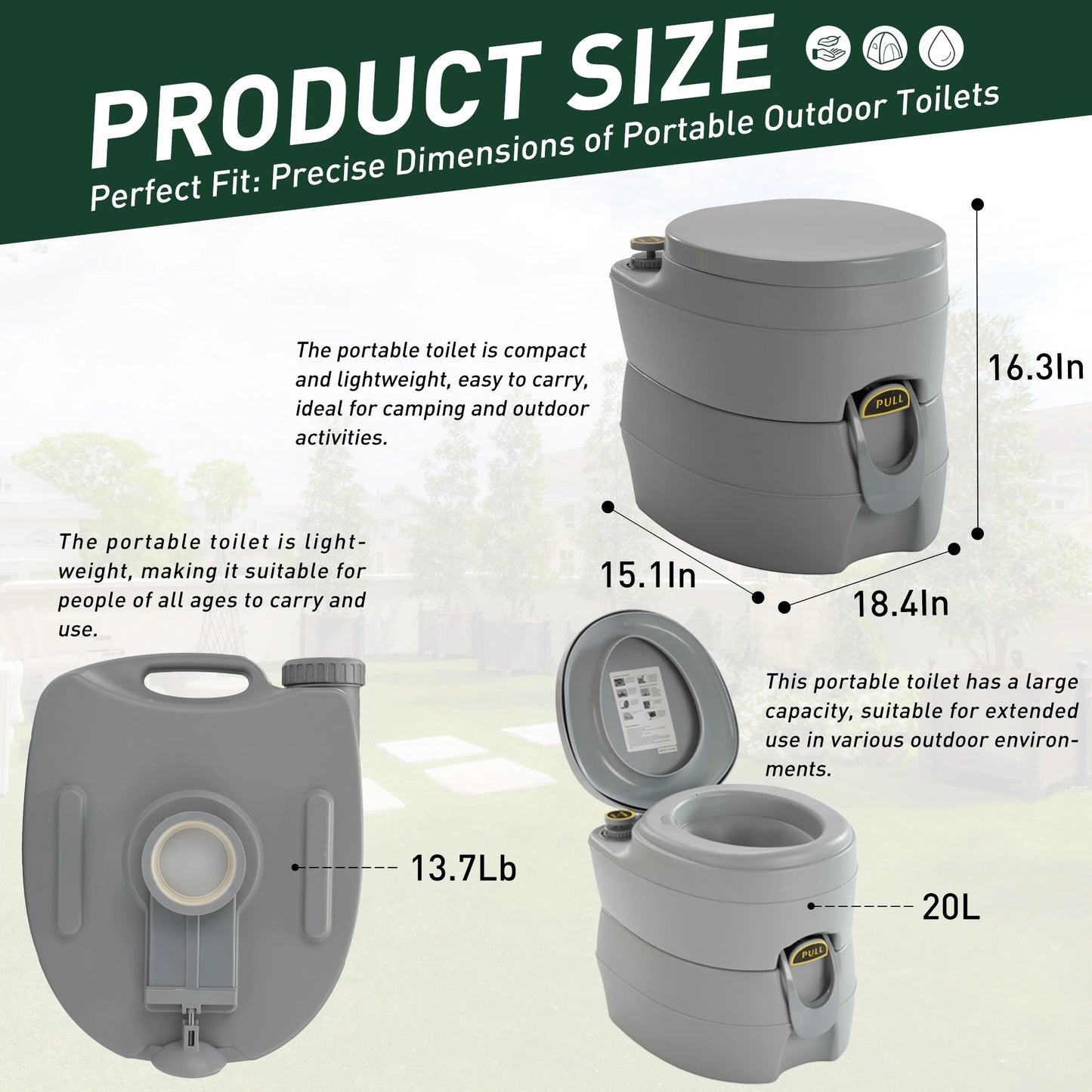 Portable Camping Toilet For Travel And Outdoor Use