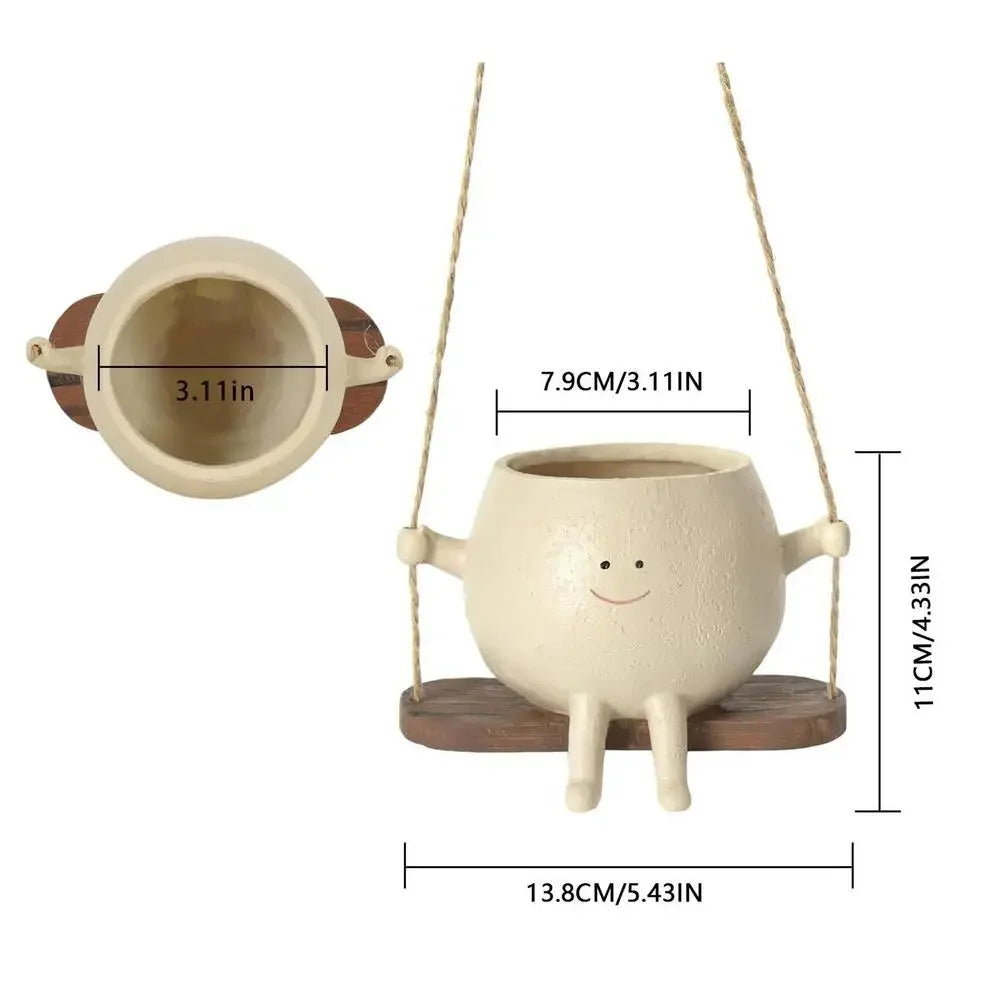 Plant Hanger Baskets Lovely Swing Face Planter Pot Decor