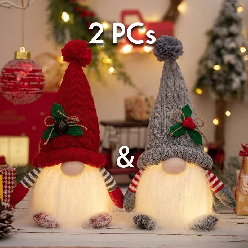 Exquisitely Luxurious Glowing Handcrafted Gnome Ornament With UltraBright LEDs Decor