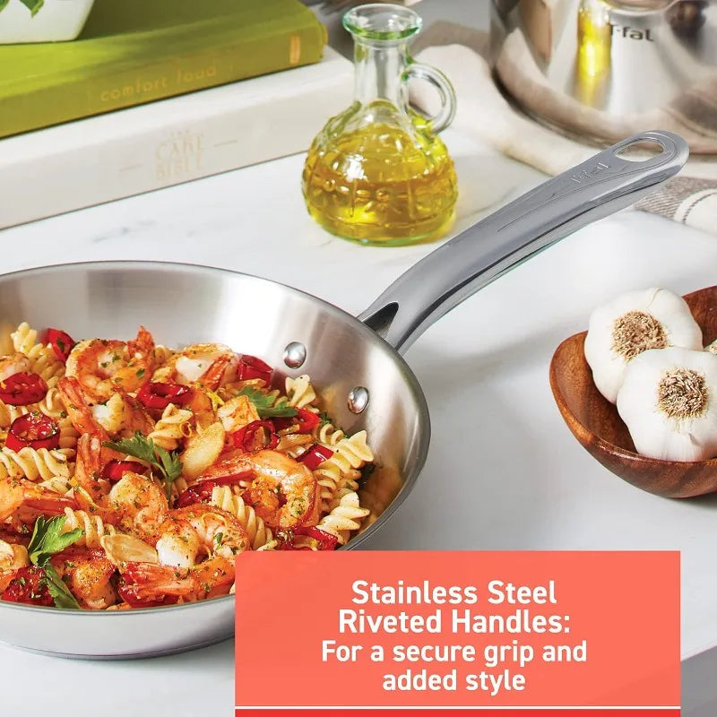 T-fal Gourmet Stainless Steel Cookware Set for Versatile Cooking