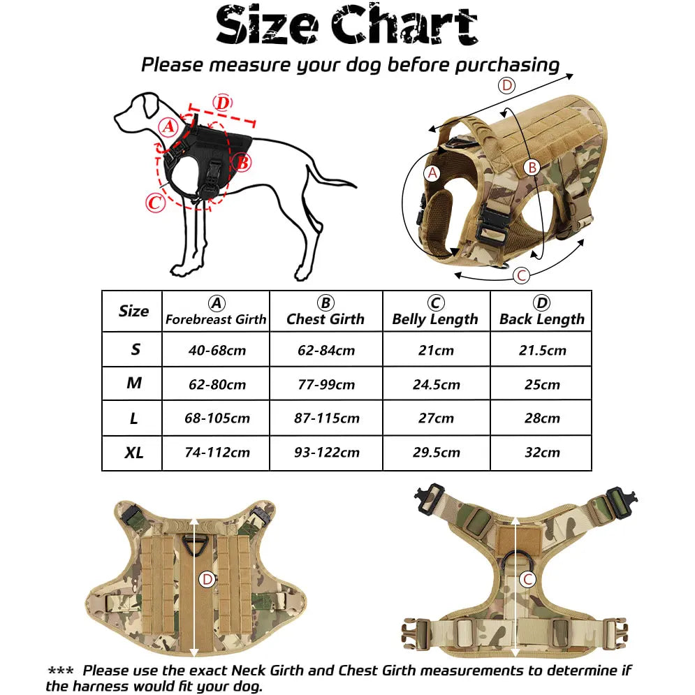 Tactical Dog Harness Set for Training and Adventures