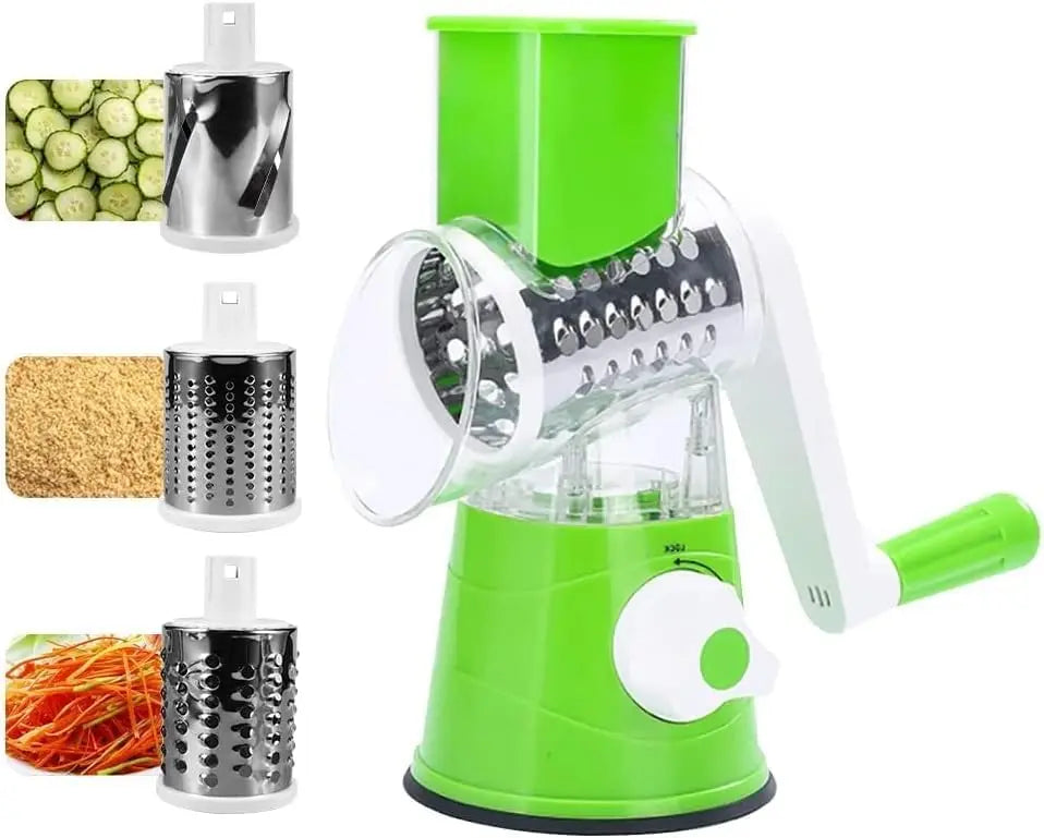 Rotary Cheese Grater 3 in 1 Kitchen Vegetable Slicer