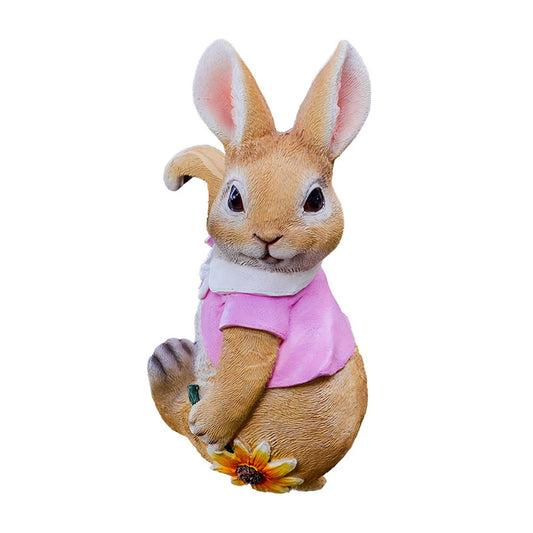 Cute Rabbit Animal Figurine Garden Supplies Resin Decoration