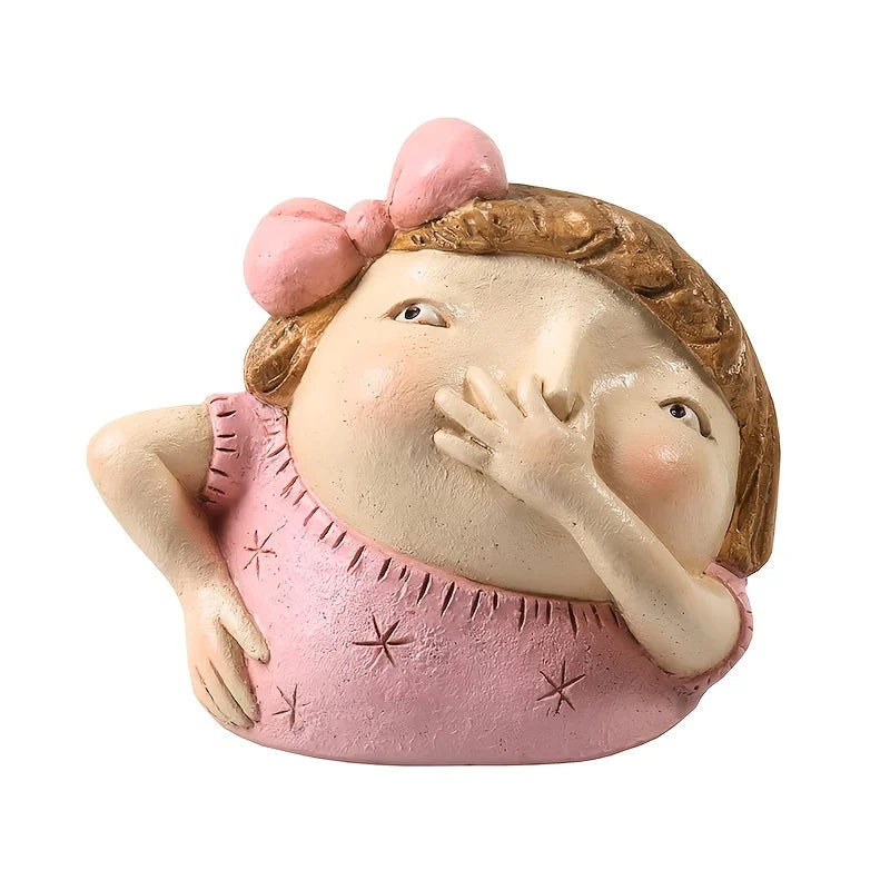Funny Holding Nose Sculpture Statue For Home Shelf Decor
