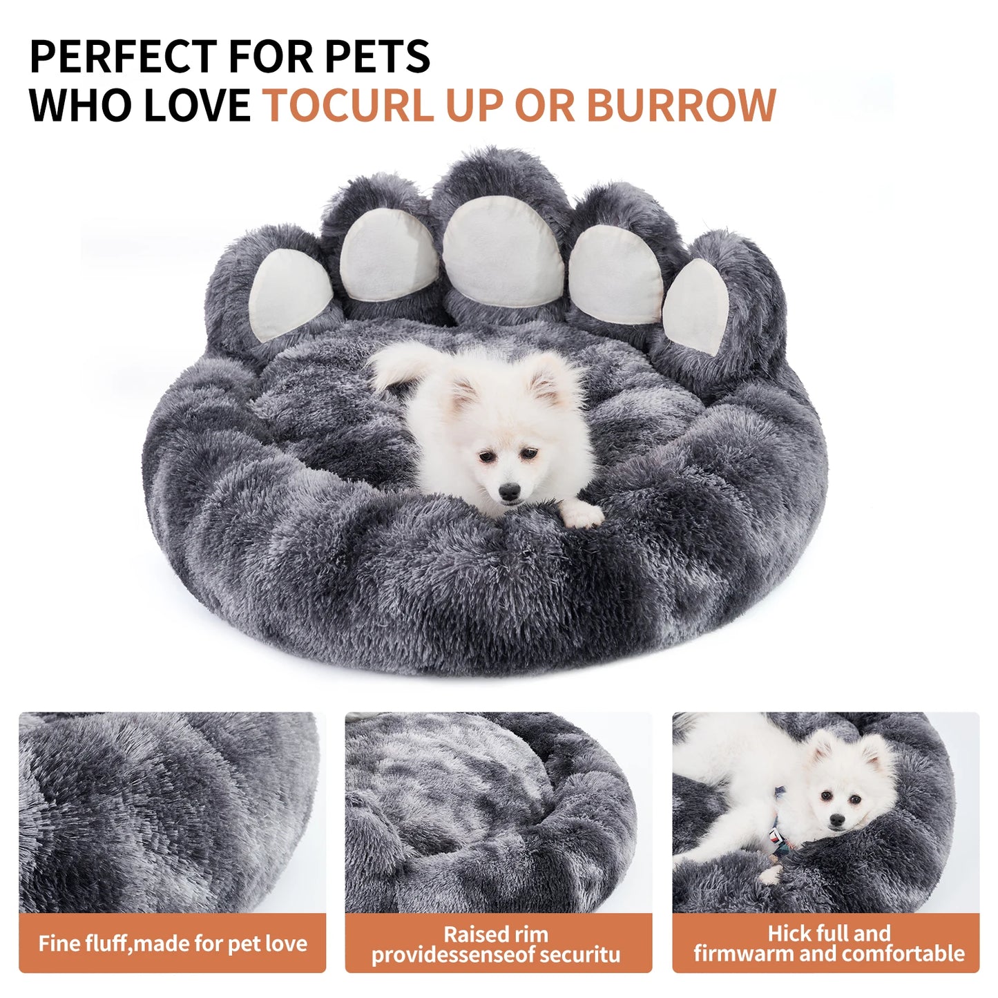 Cozy Paw Shape Dog Bed for Ultimate Comfort and Warmth