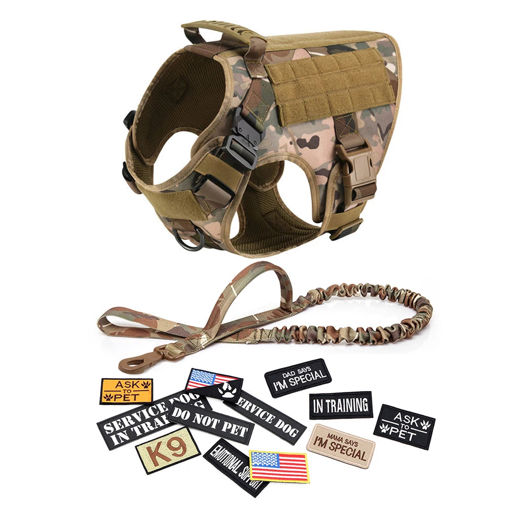Tactical Dog Harness Set for Training and Adventures