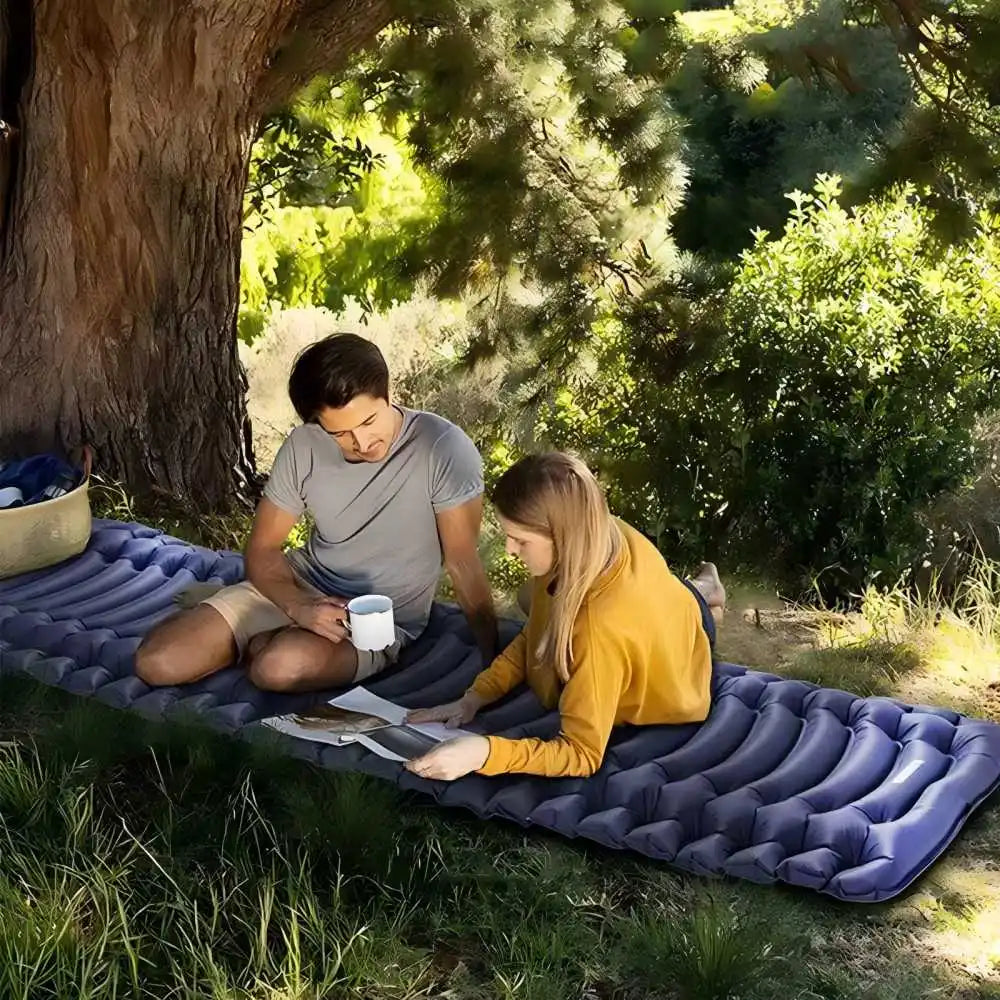 Inflatable Sleeping Mat With Built-In Pillow For Outdoor Adventures