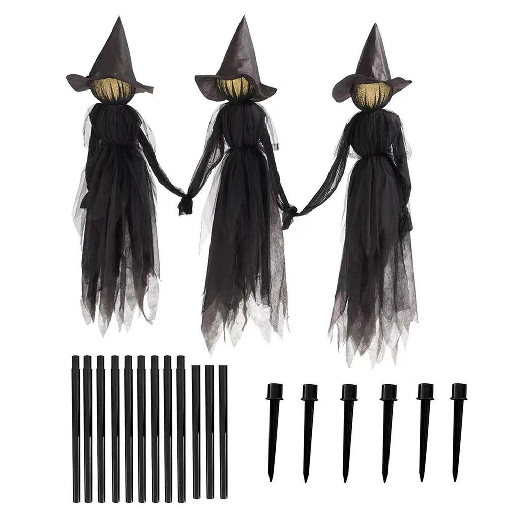 Halloween LED Light Up Screaming Witch Stake Outdoor Decor