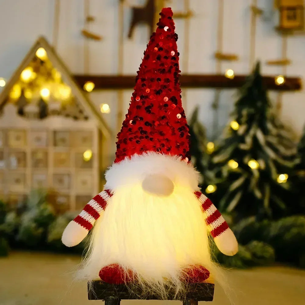 Exquisitely Luxurious Glowing Handcrafted Gnome Ornament With UltraBright LEDs Decor