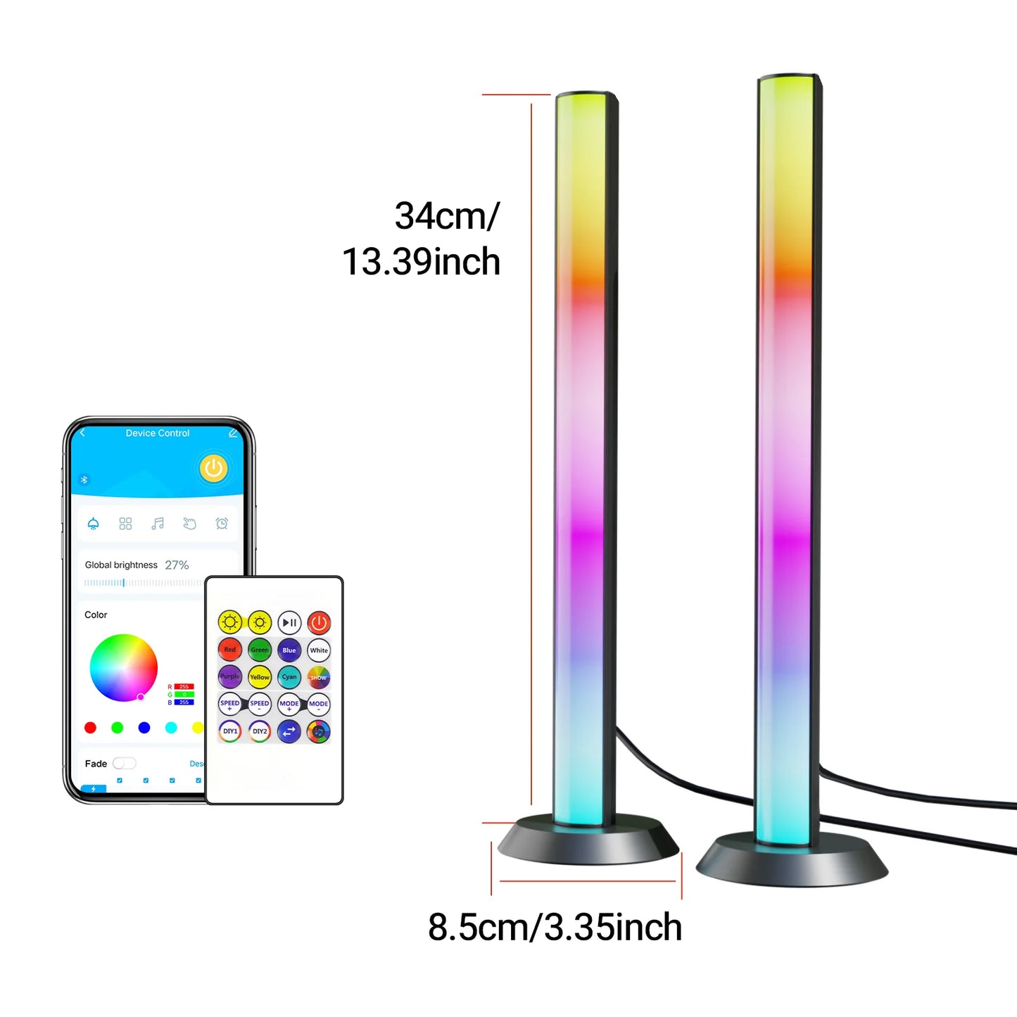 Smart LED Light Bars with Music Sync and Scene Modes