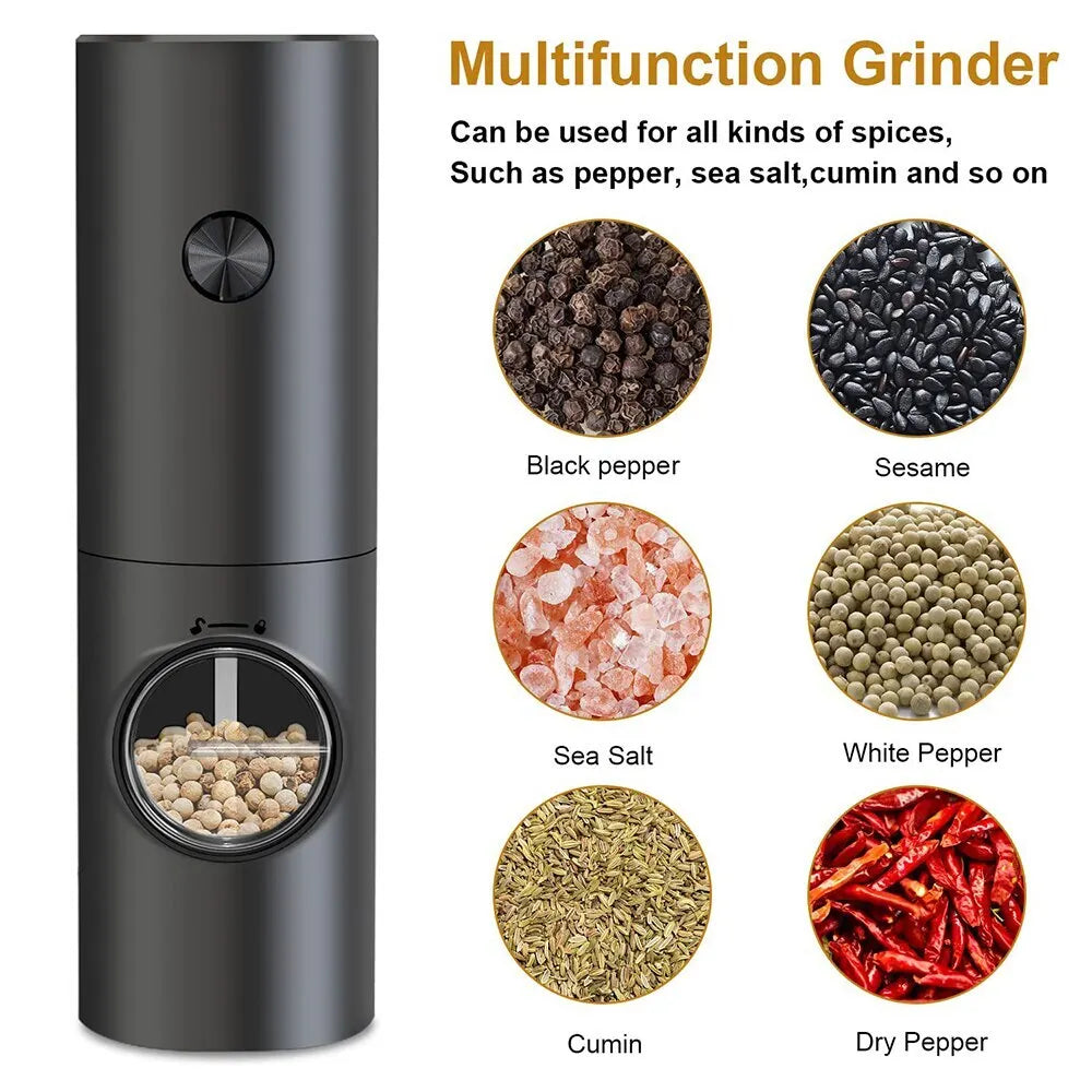 2Pcs  Salt And Pepper Grinder With Adjustable Coarseness Refillable