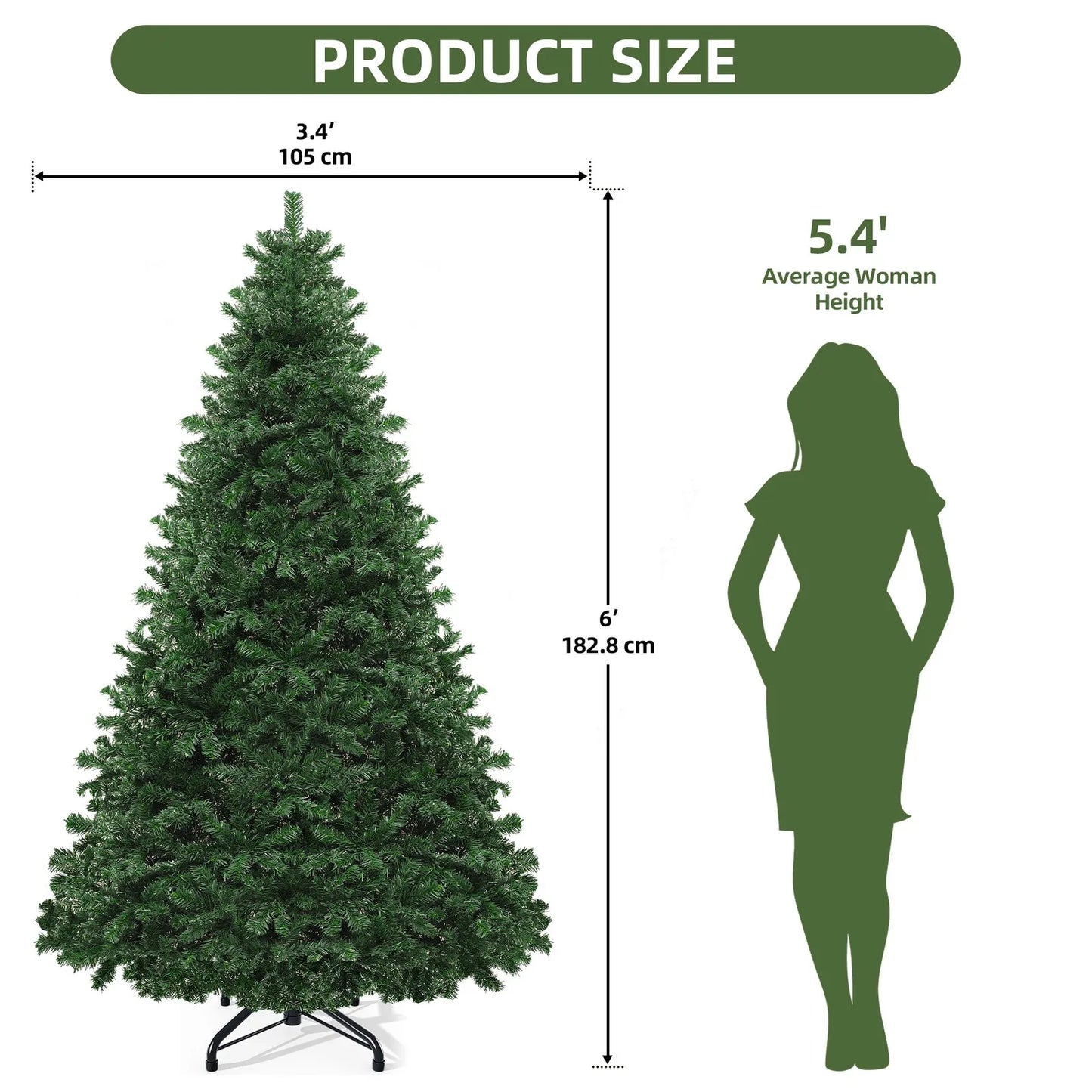 Artificial-Grade Pine-Like Christmas Tree With Durable-Hinges And Foldable-Base Pro