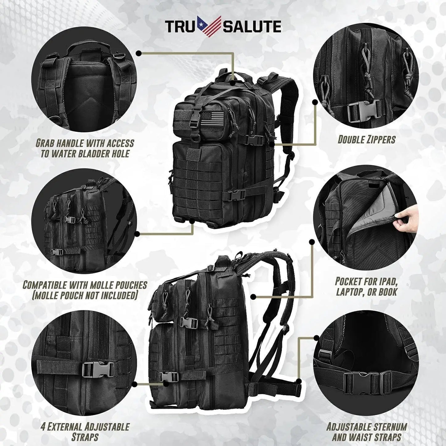 Military Tactical Backpack for Outdoor Adventures and Travel