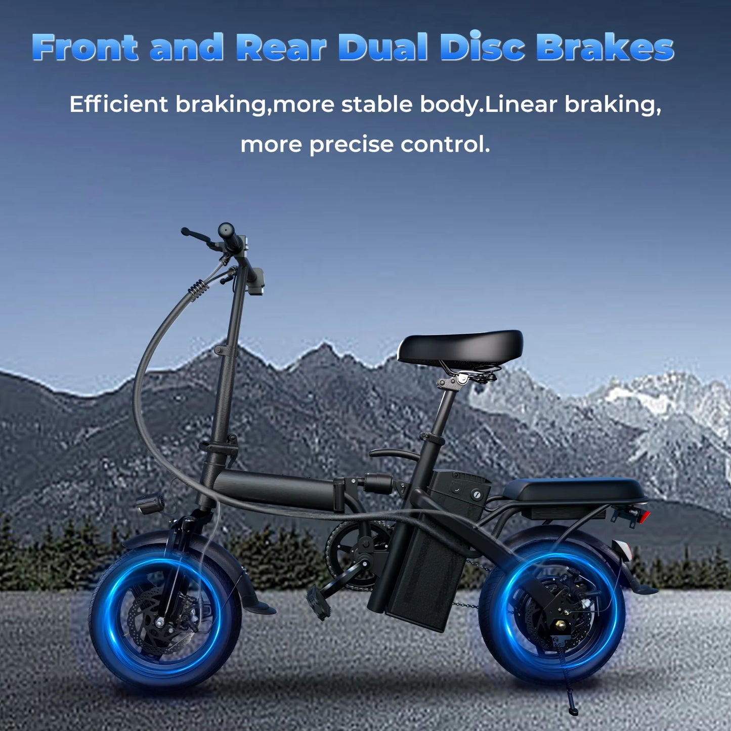 Lelekuai 500W Folding Electric Bike Removable Battery