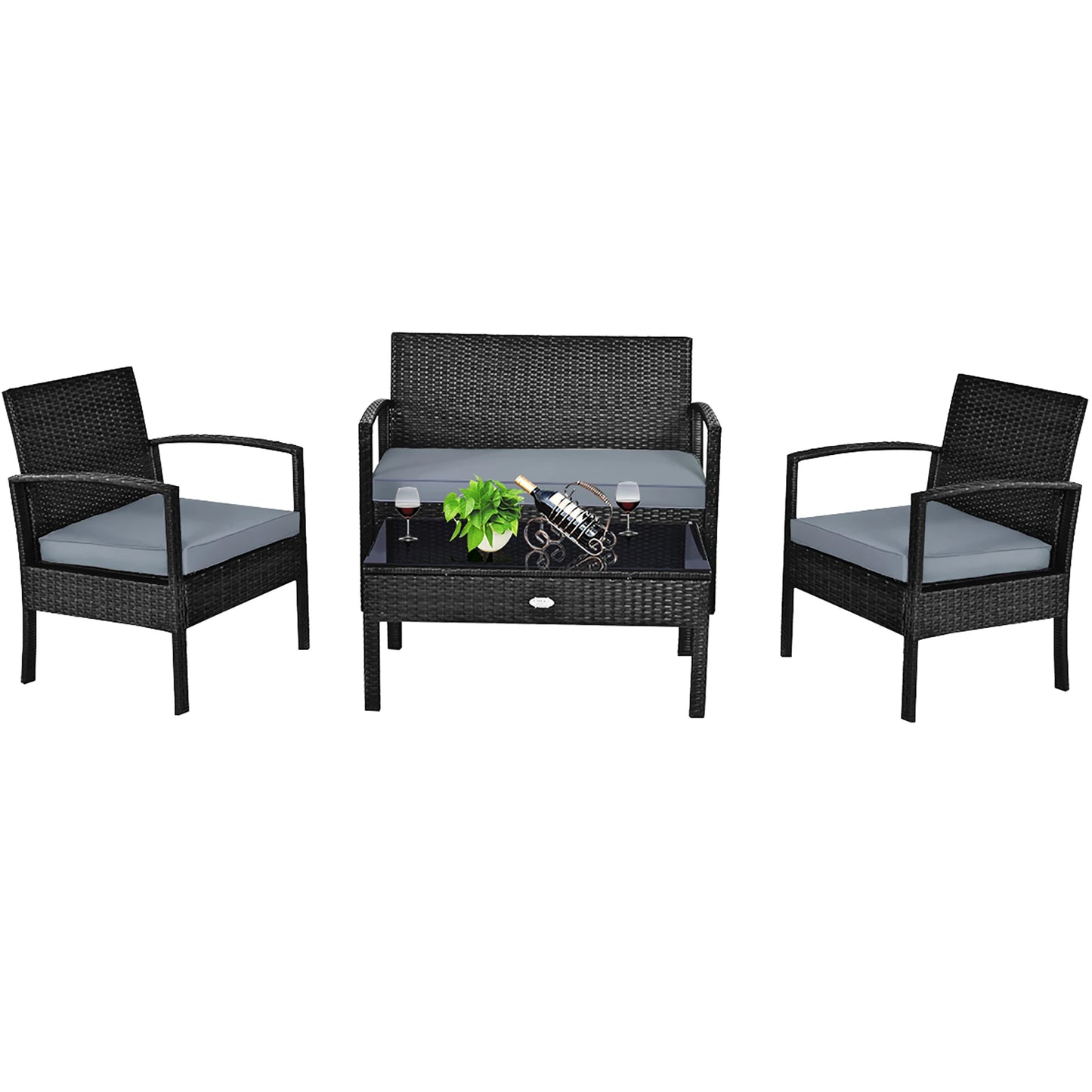 Patio Rattan Furniture Set for Relaxing Garden Deck Moments