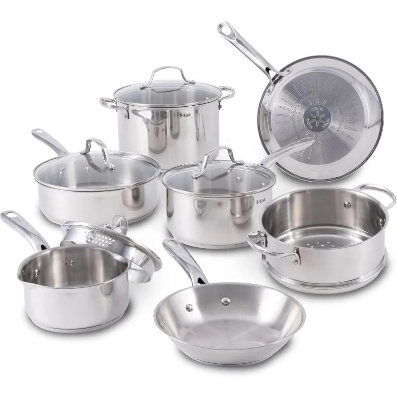 T-fal Gourmet Stainless Steel Cookware Set for Versatile Cooking