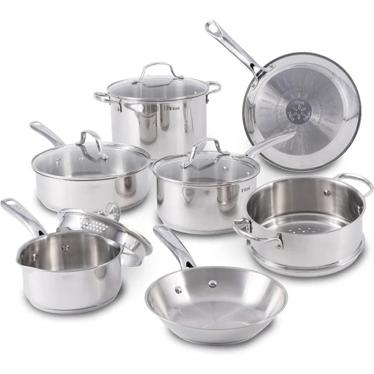 T-fal Gourmet Stainless Steel Cookware Set for Versatile Cooking