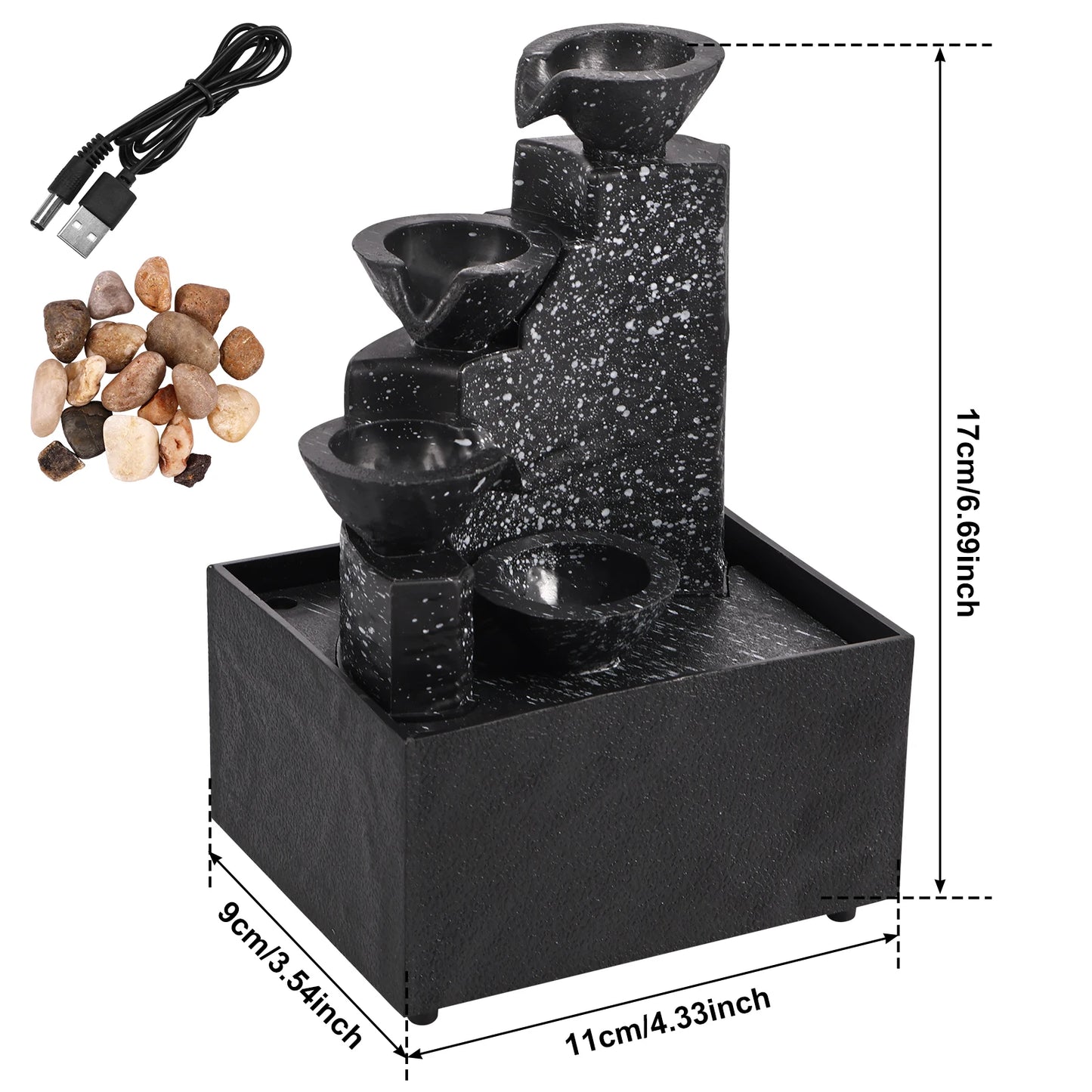 Art Waterfall Fountain Desktop Ornament For Living Room