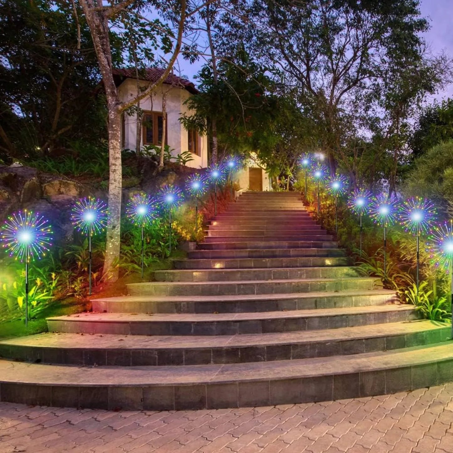 Solar Firework String Lights for Outdoor Christmas Party Decor
