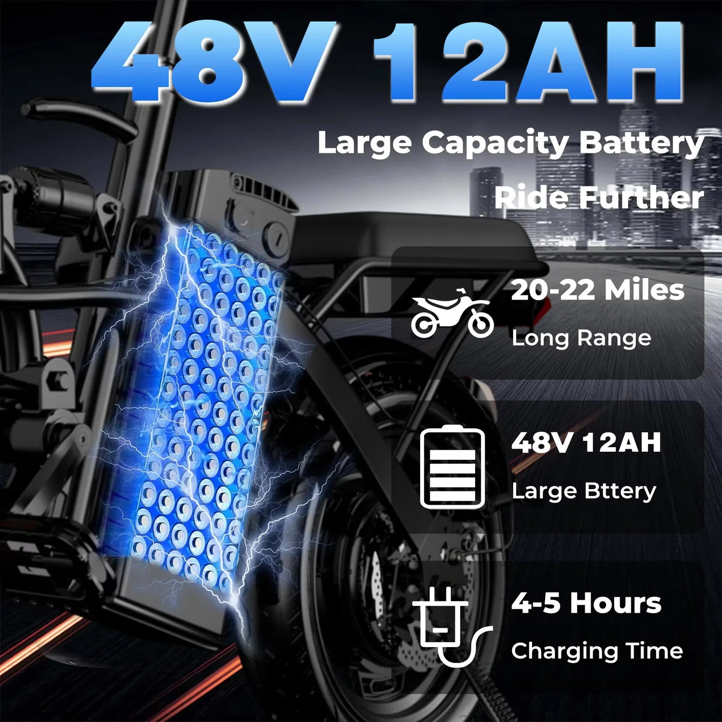Lelekuai 500W Folding Electric Bike Removable Battery