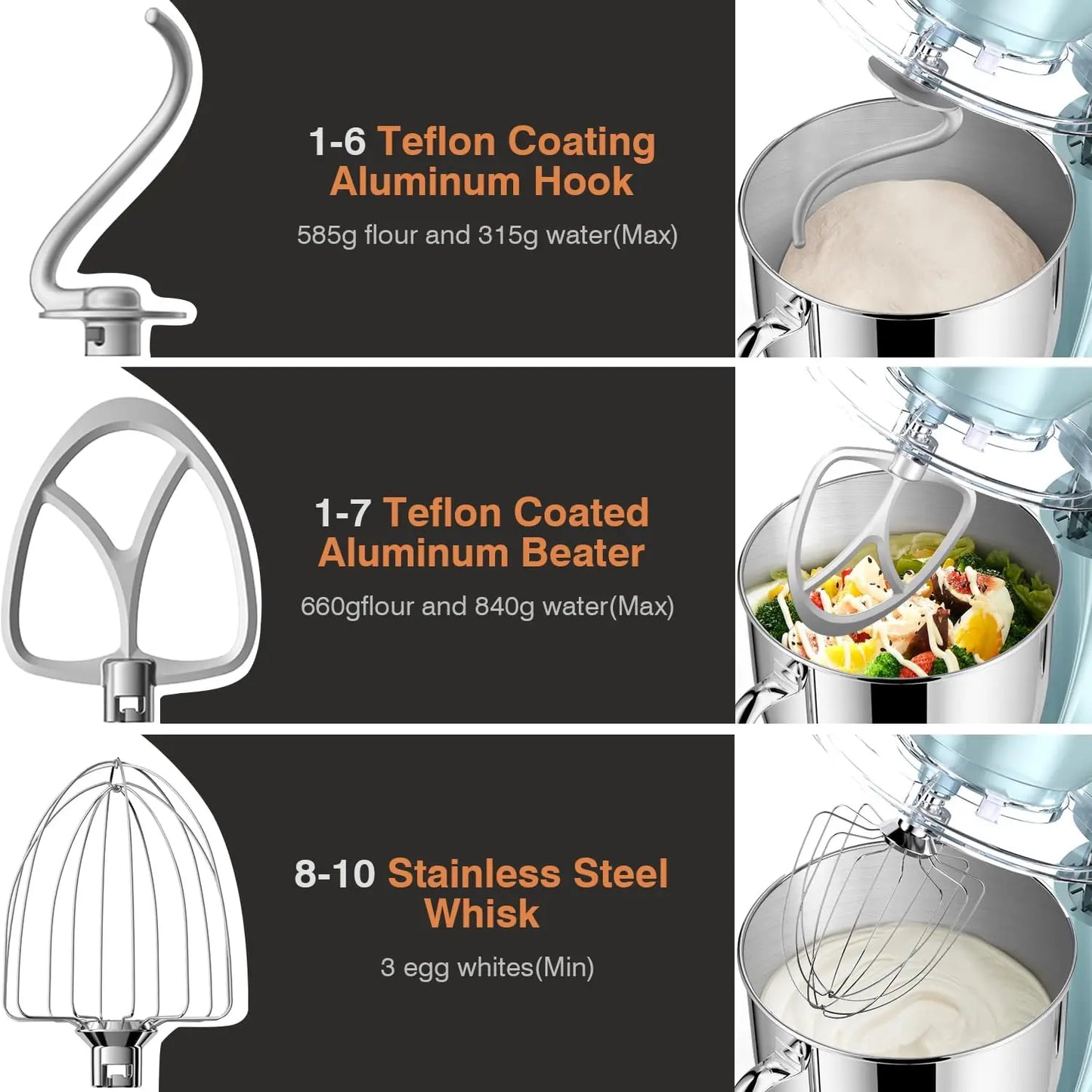 Countertop Mixer With 10 Speed Tilt Head And Dough Hook