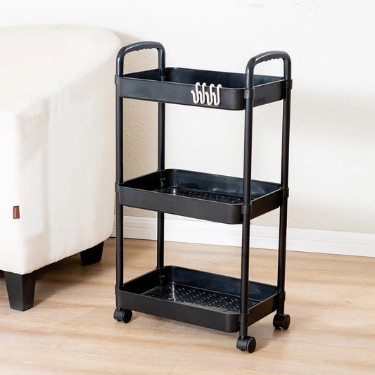 3 Tier Rolling Storage Cart For Home And Office Use
