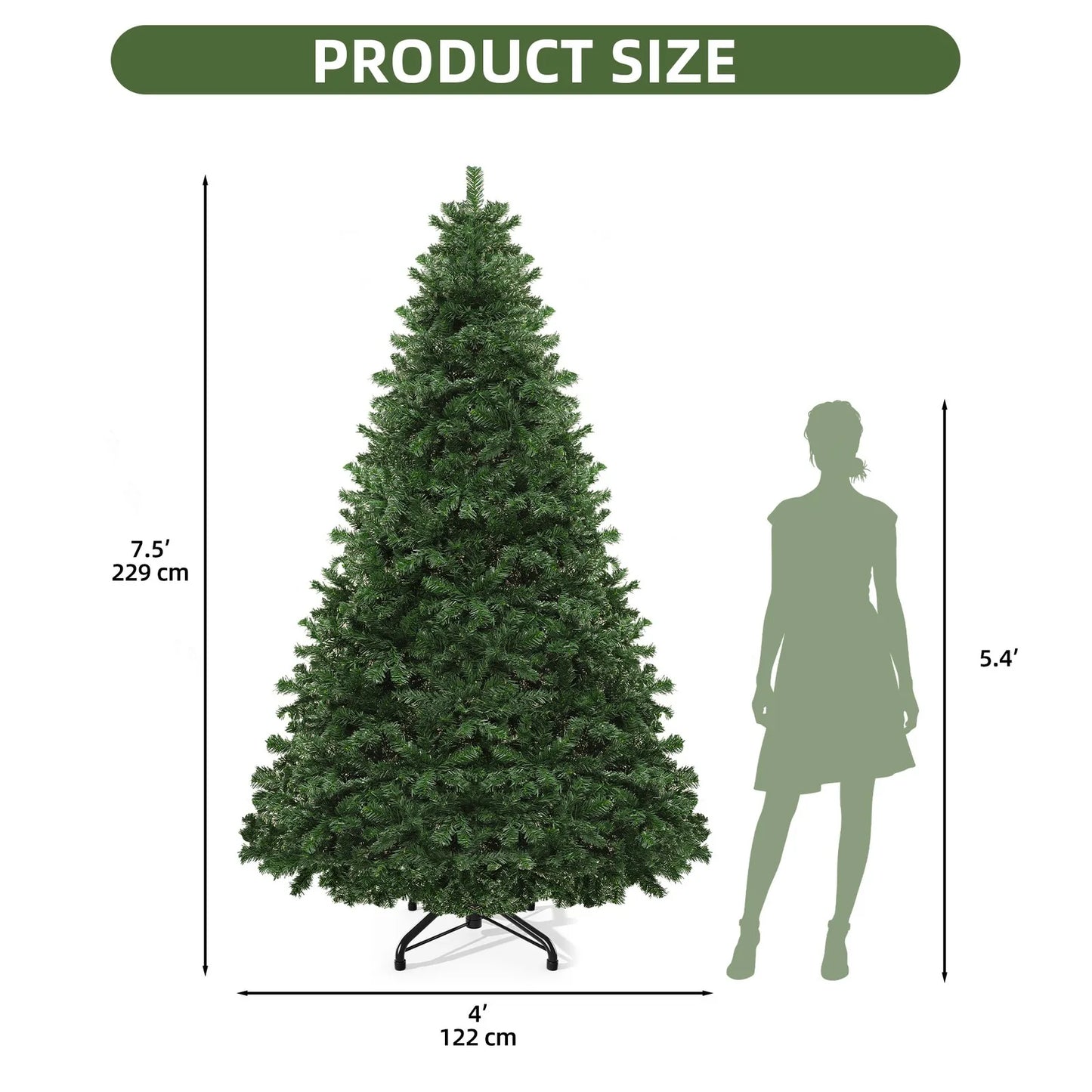 Artificial-Grade Pine-Like Christmas Tree With Durable-Hinges And Foldable-Base Pro