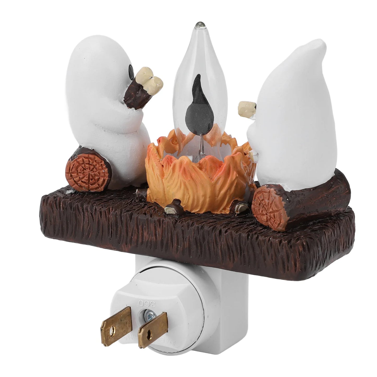 Ghost Flickering Night Light Resin Indoor Figurine Lamp Decoration Ghost Nightlight Flashing Flaming Energy Saving For Halloween