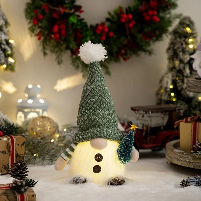 Exquisitely Luxurious Glowing Handcrafted Gnome Ornament With UltraBright LEDs Decor