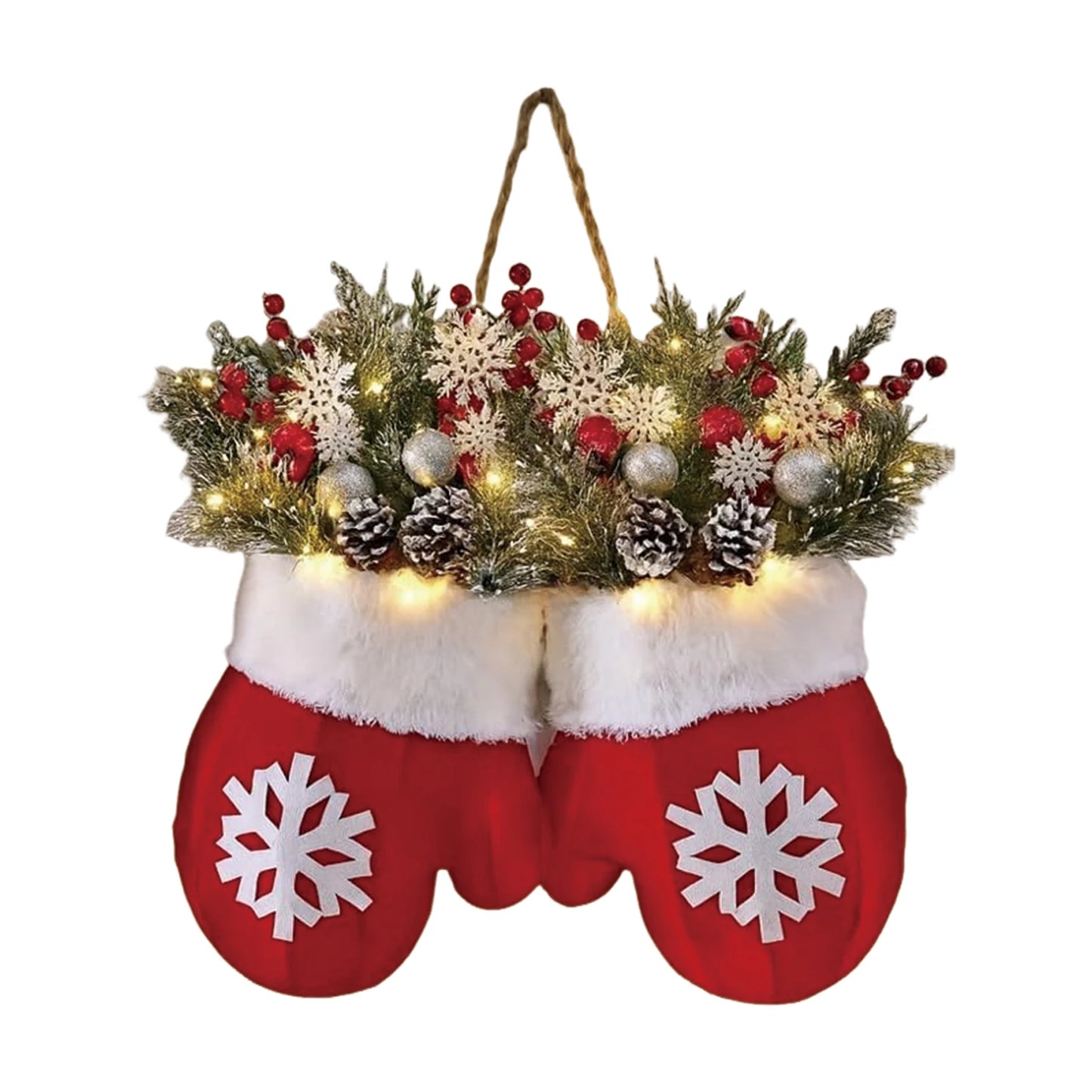 Christmas Gloves Wreath Decoration For Interior Doorways Windows Seasonal Ambiance