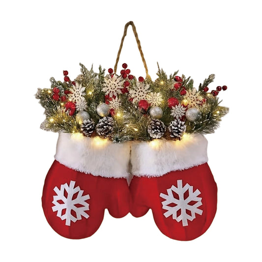 Christmas Gloves Wreath Decoration For Interior Doorways Windows Seasonal Ambiance