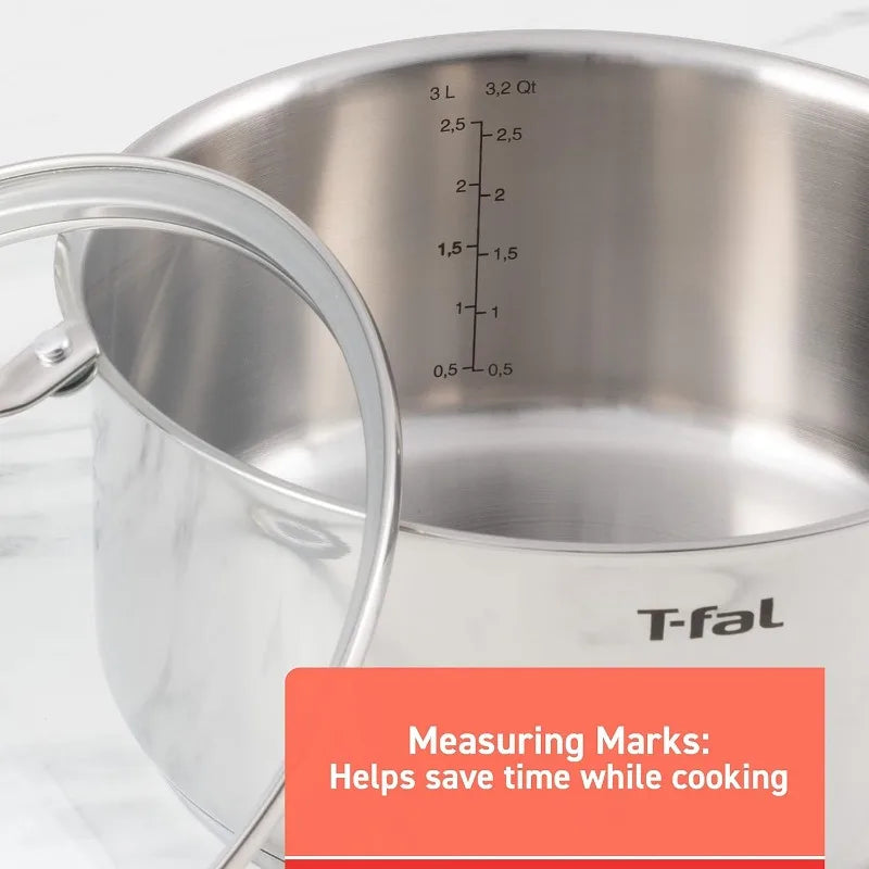 T-fal Gourmet Stainless Steel Cookware Set for Versatile Cooking