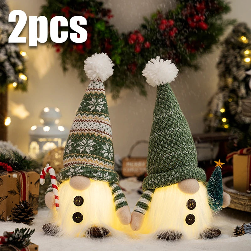 Exquisitely Luxurious Glowing Handcrafted Gnome Ornament With UltraBright LEDs Decor