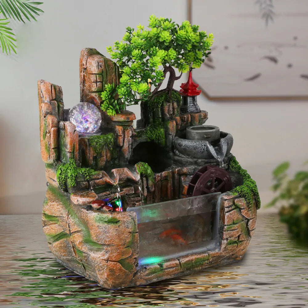 Fountain Rockery Feng Shui Water Sound Desktop Decor