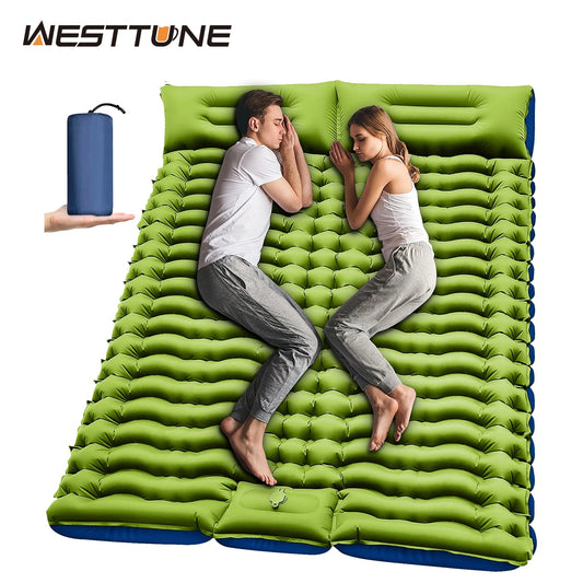 WestTune Double Sleeping Pad With Built In Pillow Pump