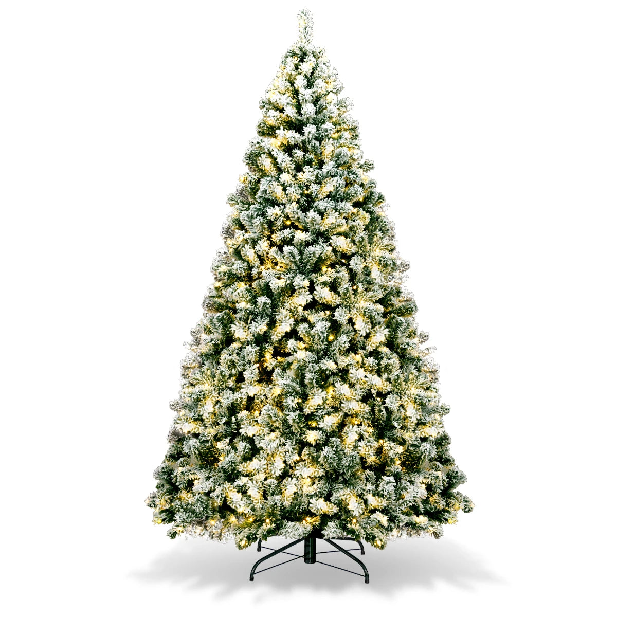 Prelit Snow Flocked Hinged Christmas PineNeedleChristmasTree With 550 UltraPremiumQuality Lights