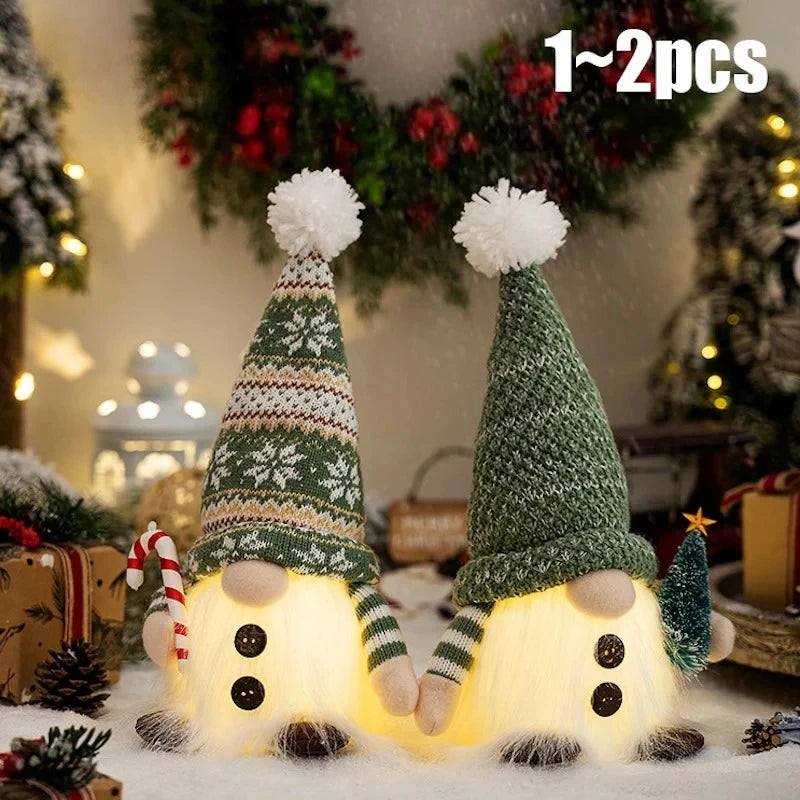 Exquisitely Luxurious Glowing Handcrafted Gnome Ornament With UltraBright LEDs Decor