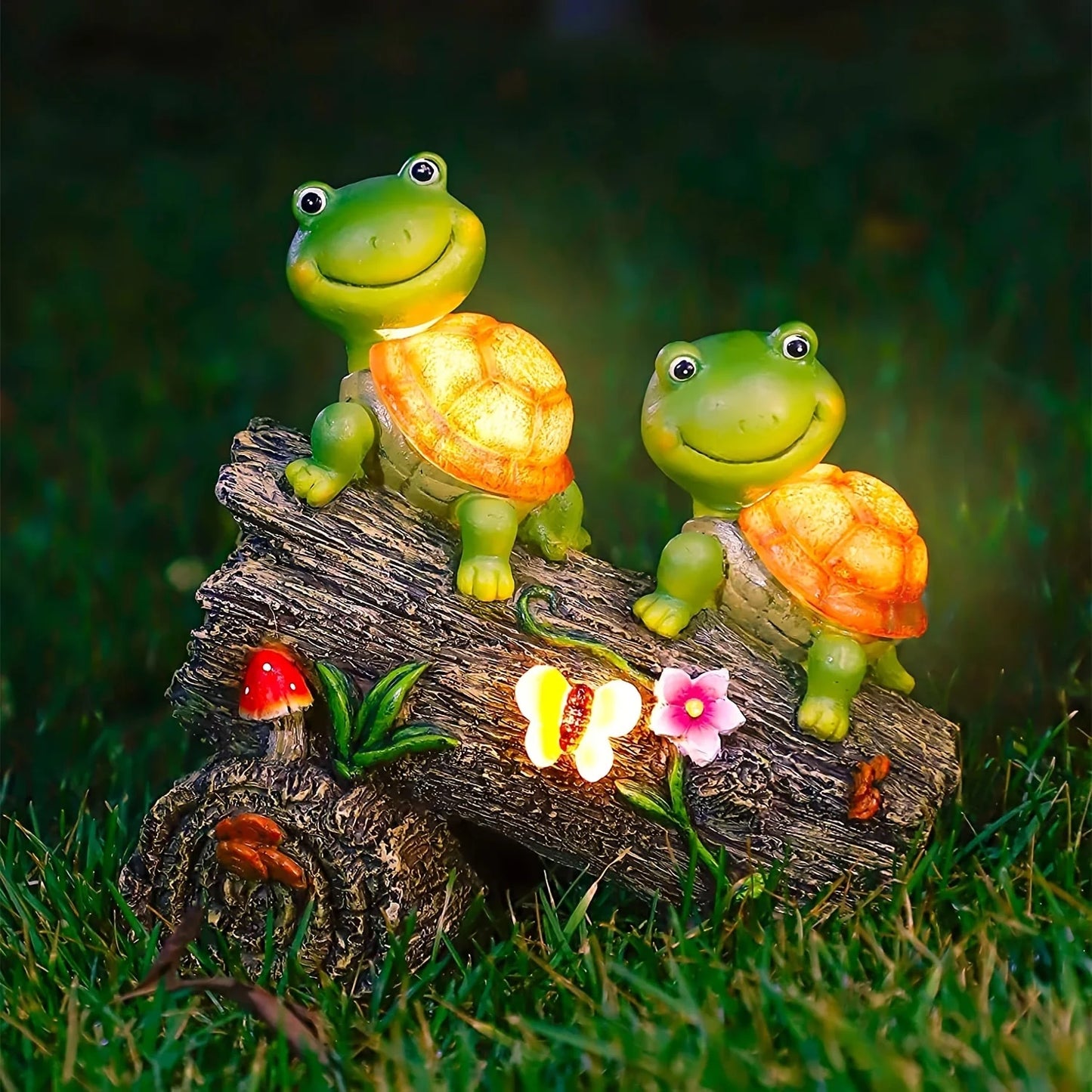 Solar Turtle Garden Statue for Outdoor Decor and Lighting