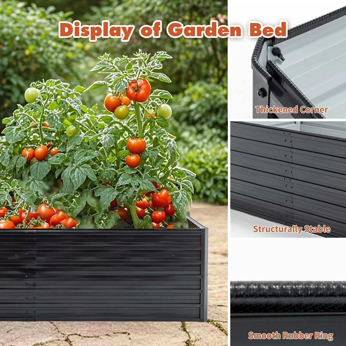 Metal Raised Garden Bed for Vegetables and Plants Outdoor Use