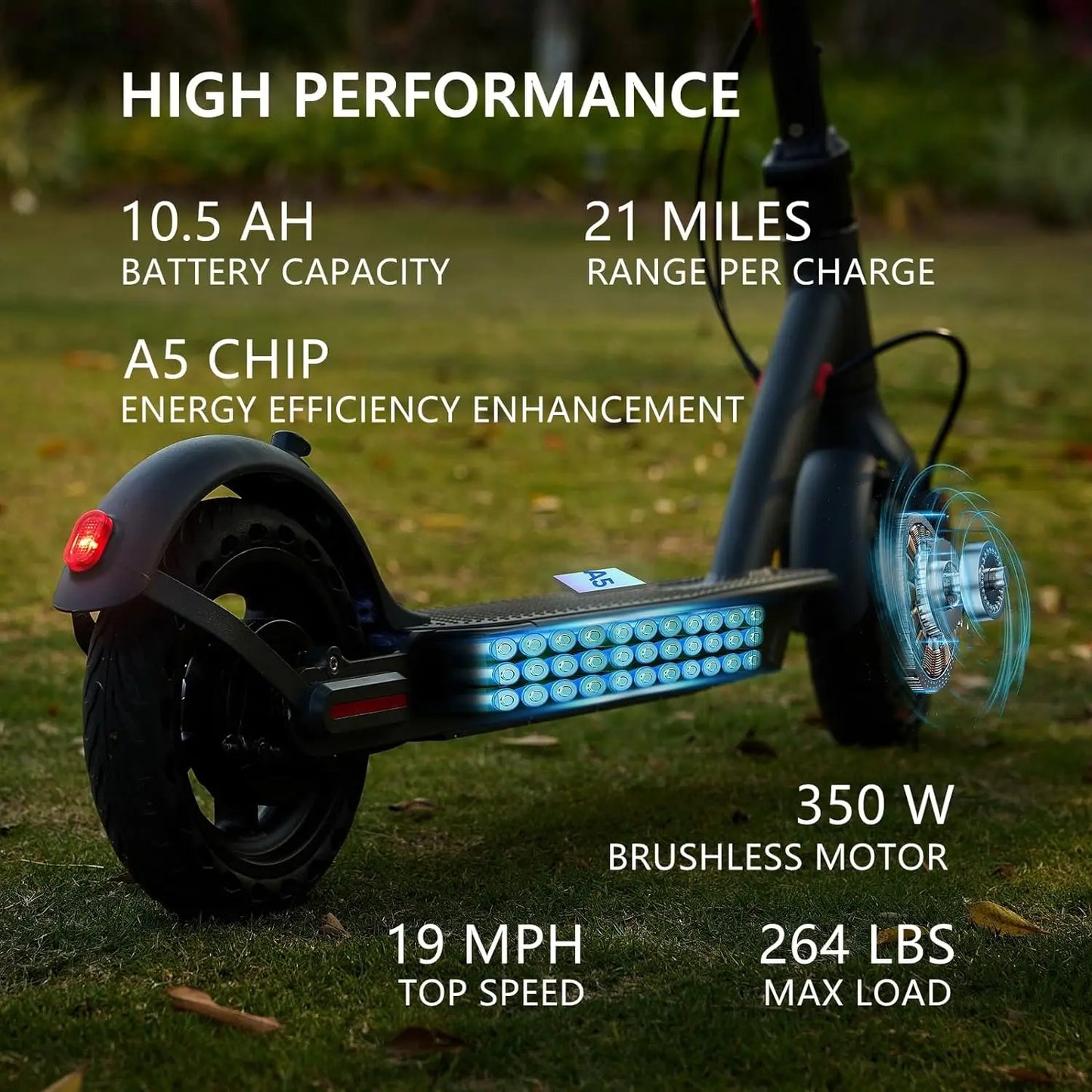 G5.0 Electric Scooter with Long Range and High Capacity Battery