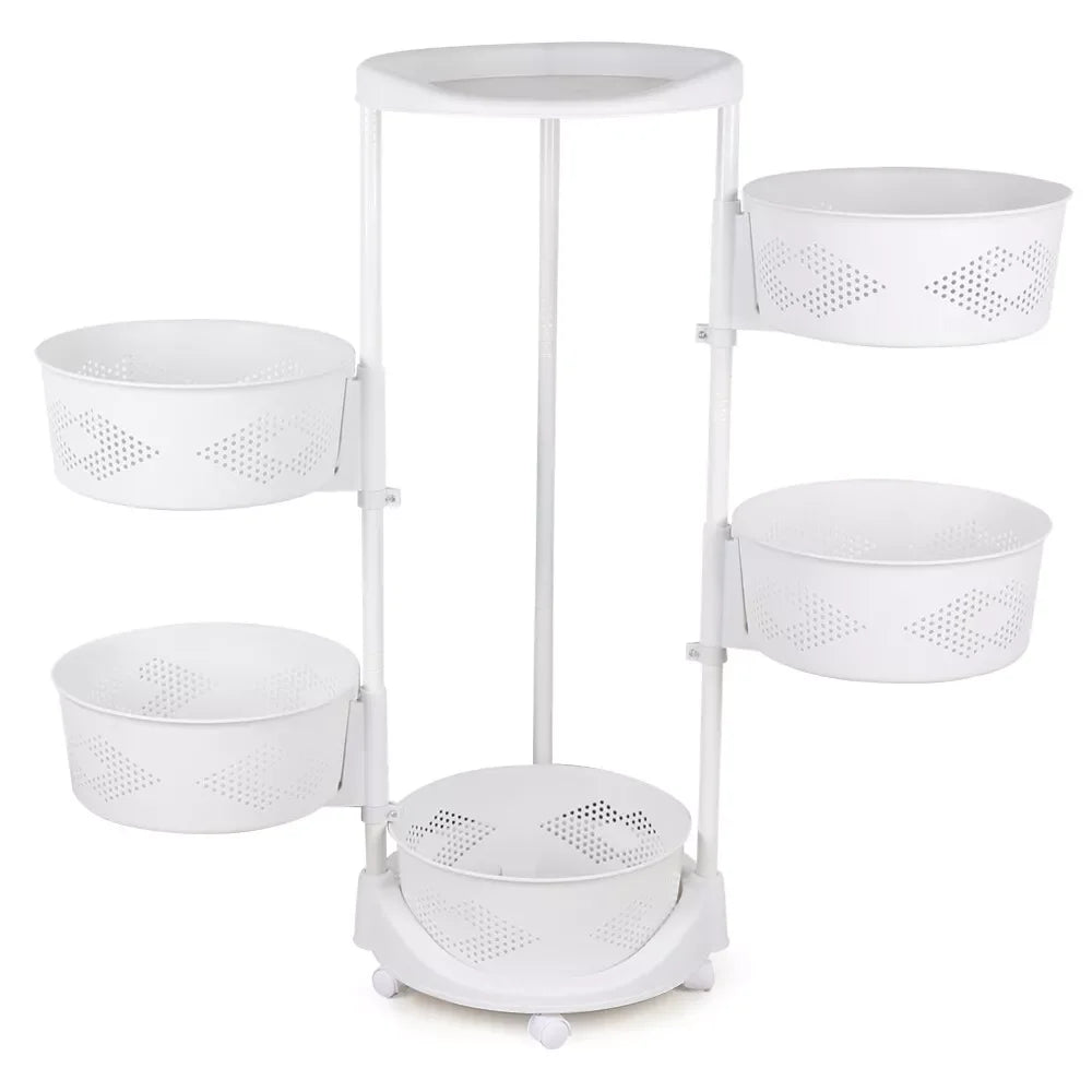 Rotating Kitchen Organizer Rack for Fruits and Vegetables