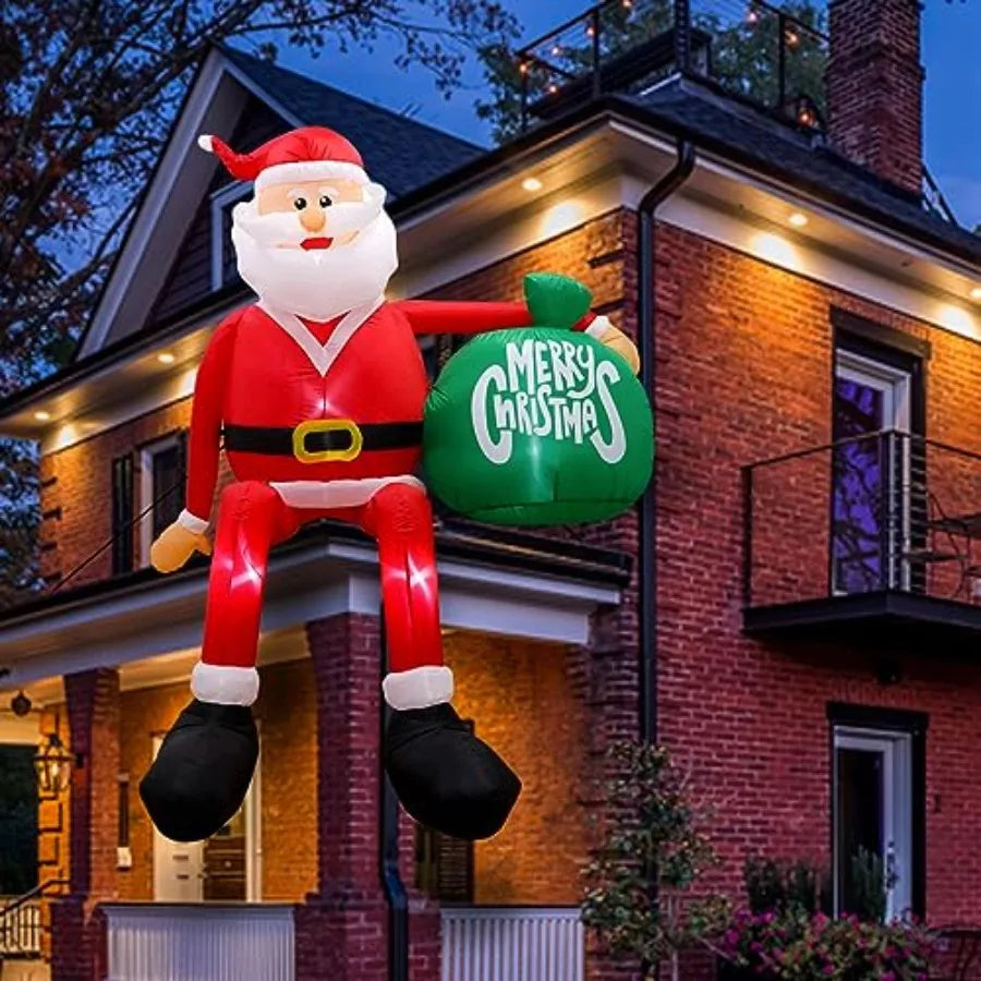 Seasonal Outdoor Santa Inflatable Decoration With Brilliant LED Illumination Christmas