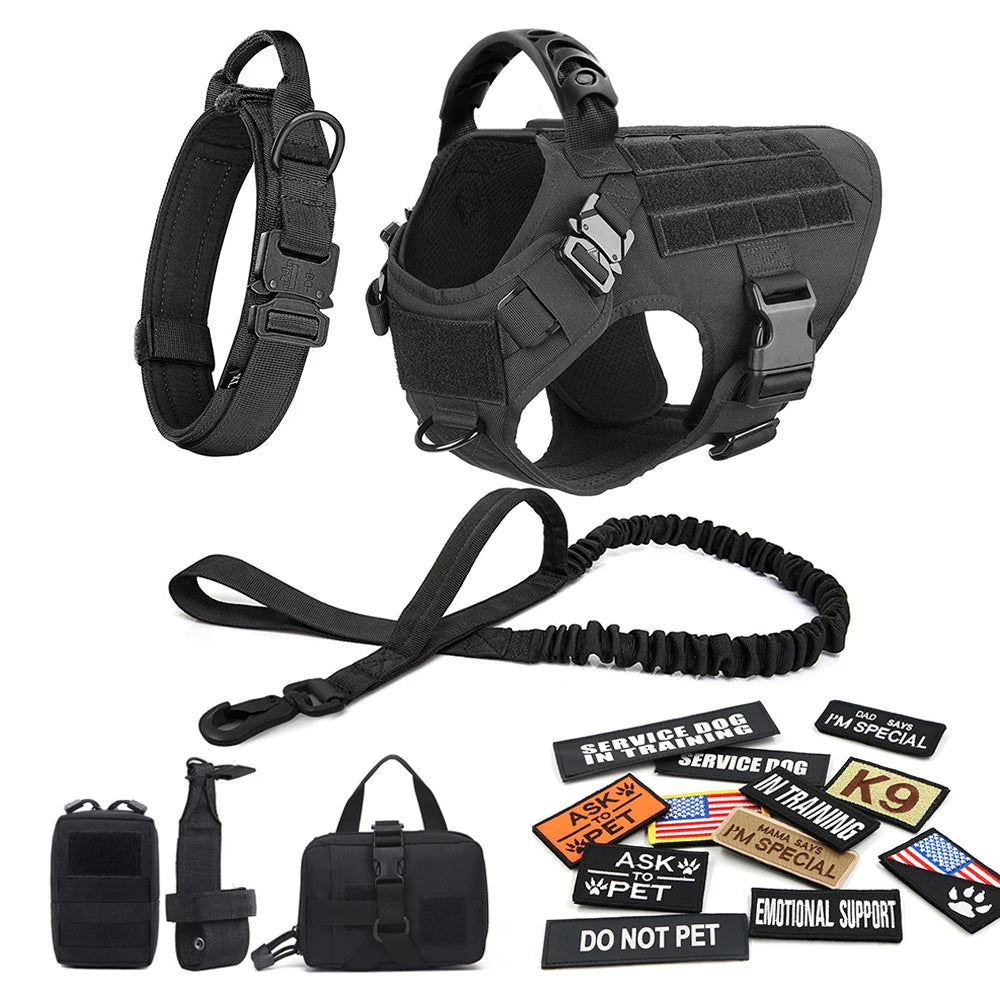 Tactical Dog Harness Set for Training and Adventures