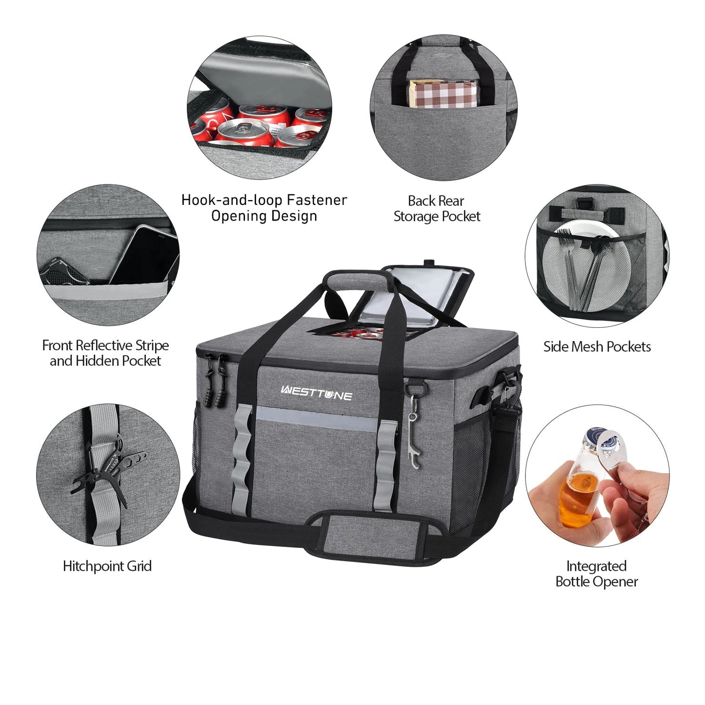 Westtune Portable Soft Cooler Bag for Travel and Camping