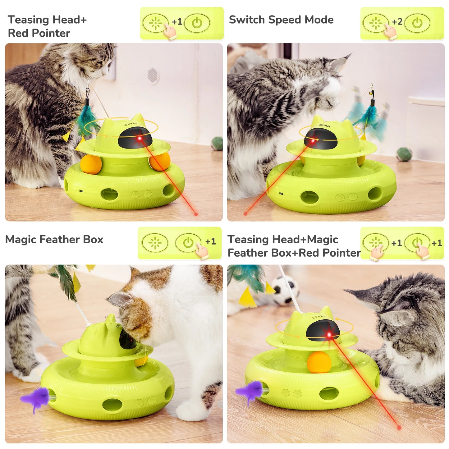 KM25 Magic Box Cat Teaser,  Yellow-green